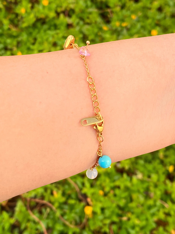 Pulsera Con Dijes Piedras Naturales