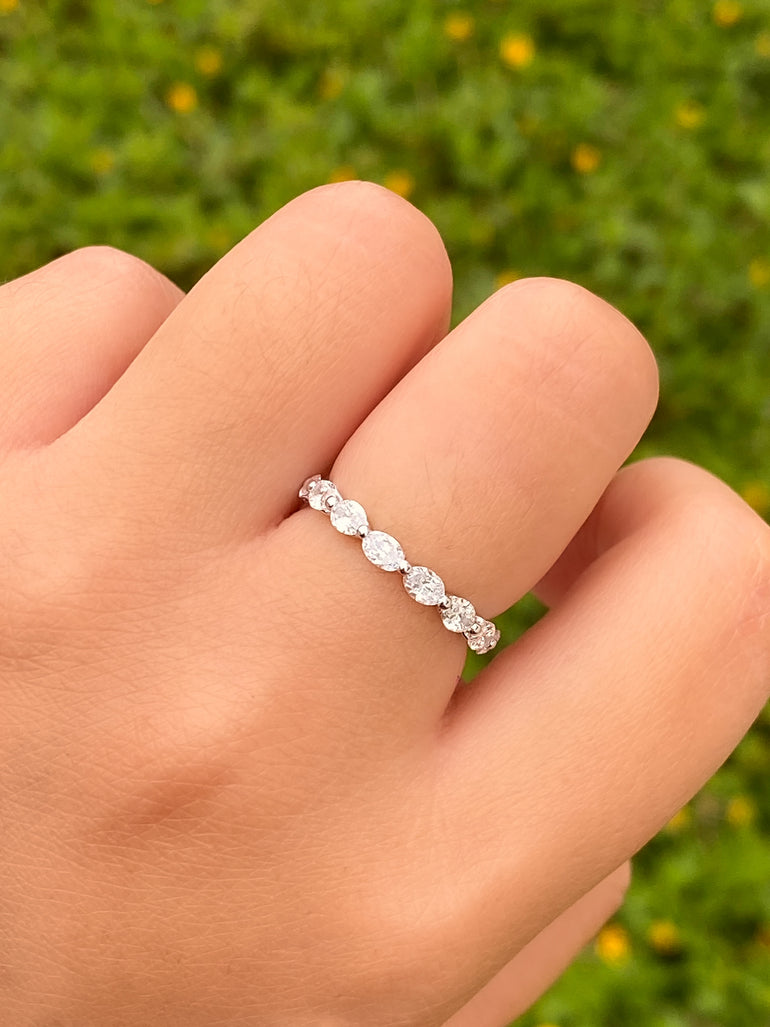 Anillo Churumbela Ovales 0.96 Ct Diamantes Lab Grown