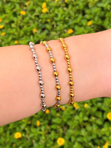 Pulsera Bolitas Intercaladas 3 mm y 5 mm