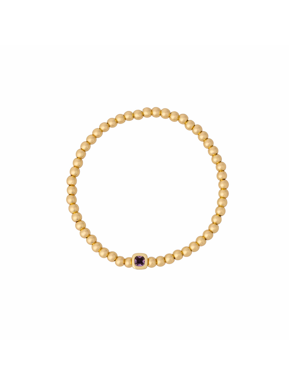 Pulsera Birthstone Bolitas Doradas