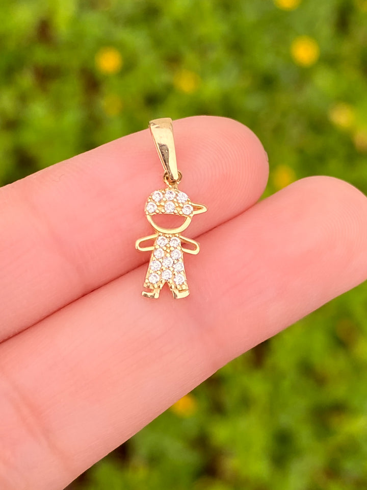 Dije Niños Zirconias Oro 14k