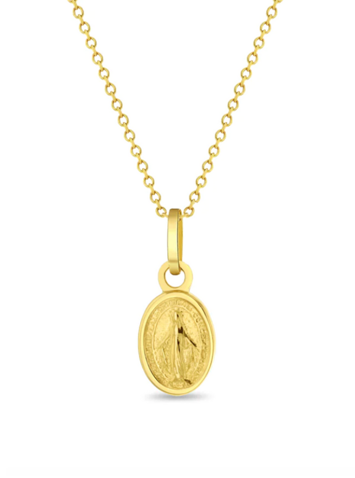 Collar Medalla Virgen Oro 14k