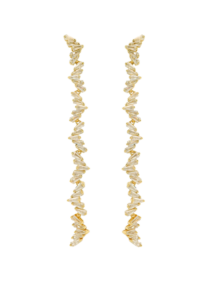 Par Arete ZigZag Largo Con Zirconias