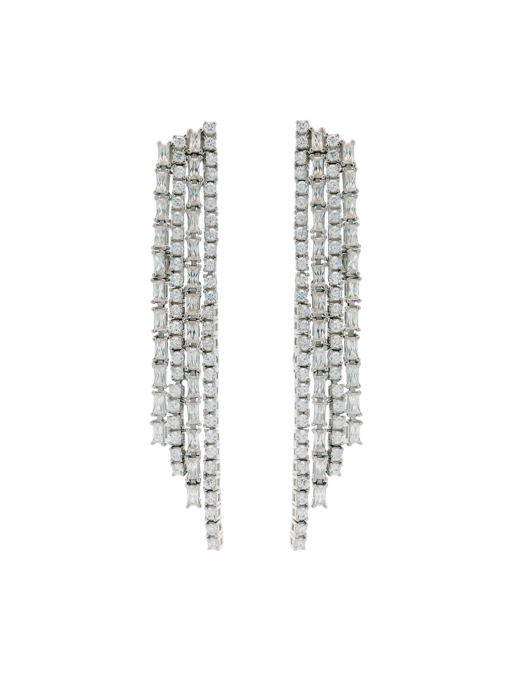 Par Arete Cuatro Tiras Con Zirconias