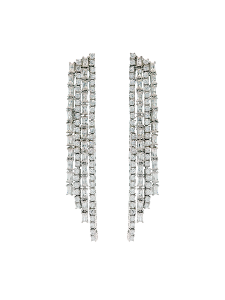 Par Arete Cuatro Tiras Con Zirconias