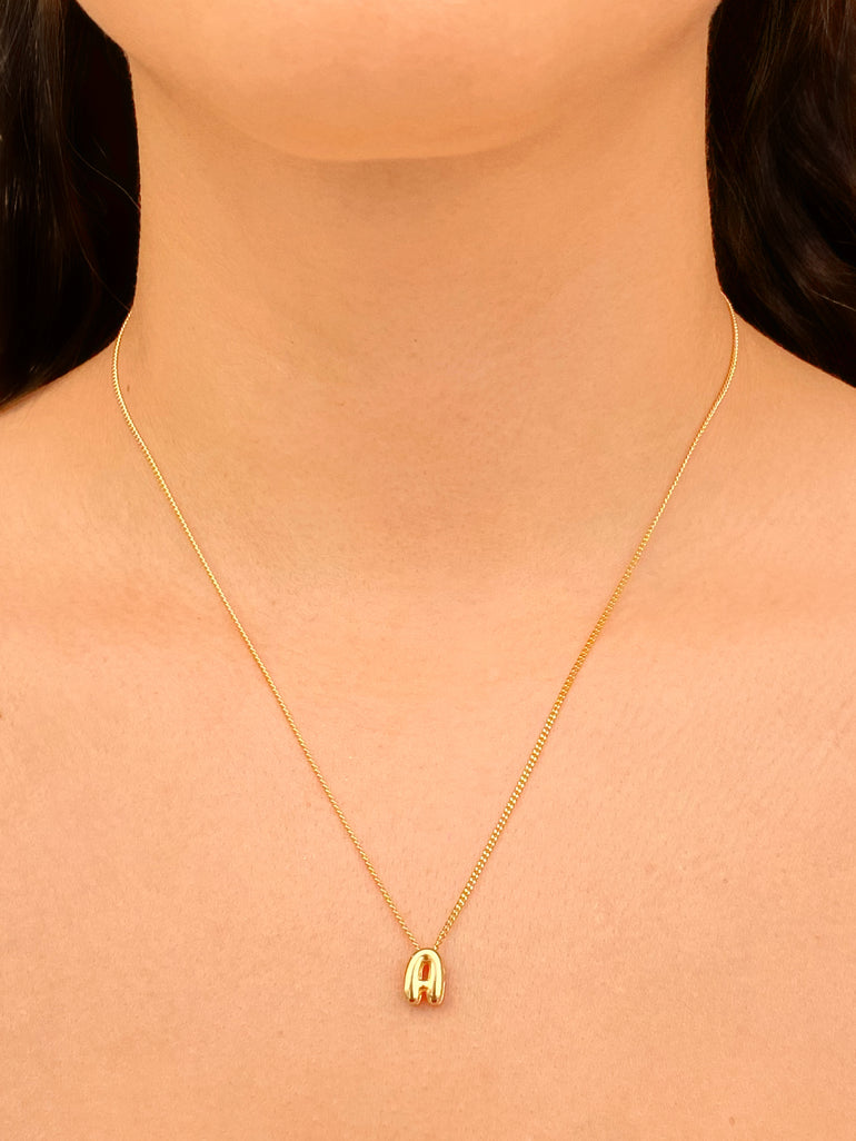 Collar Dorado Inicial Mini Bubble