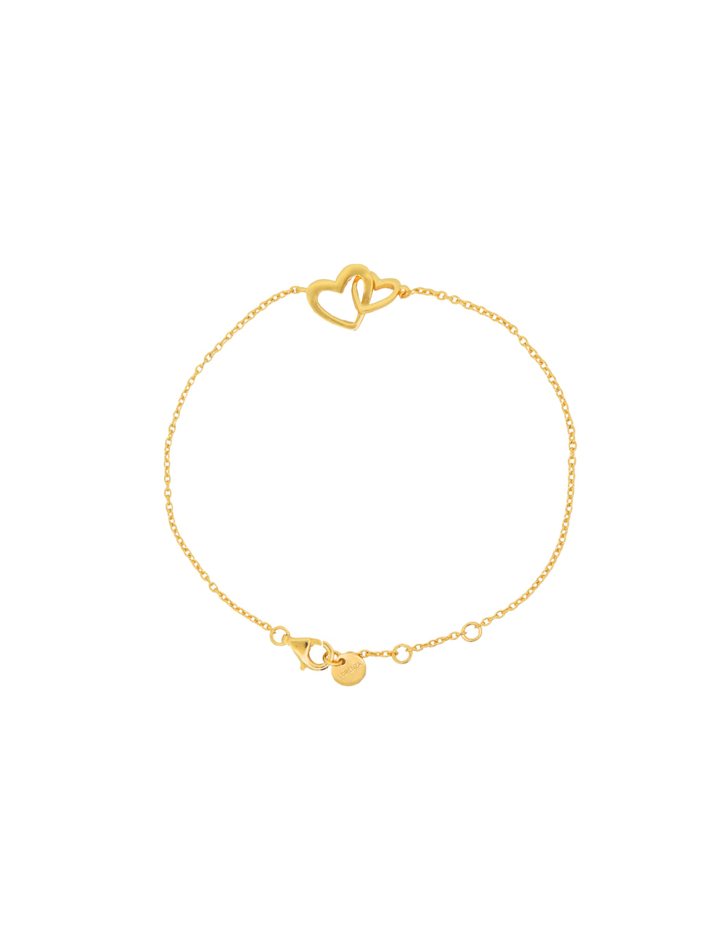 Pulsera Doble Corazon Enlazado