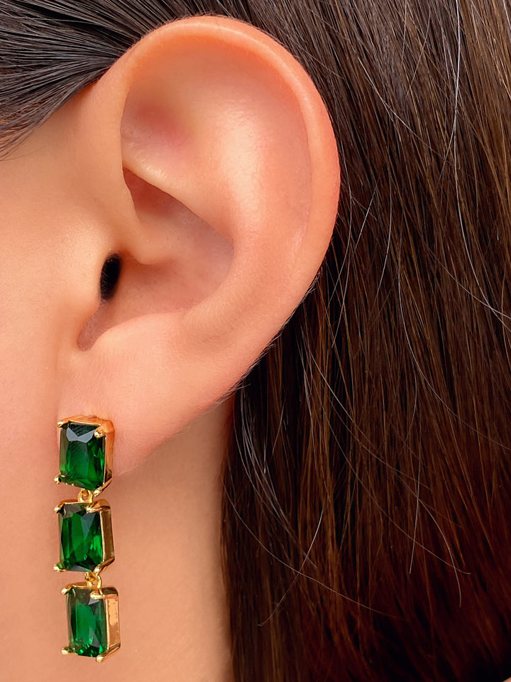 Par Arete Tira Triple Baguette Colores