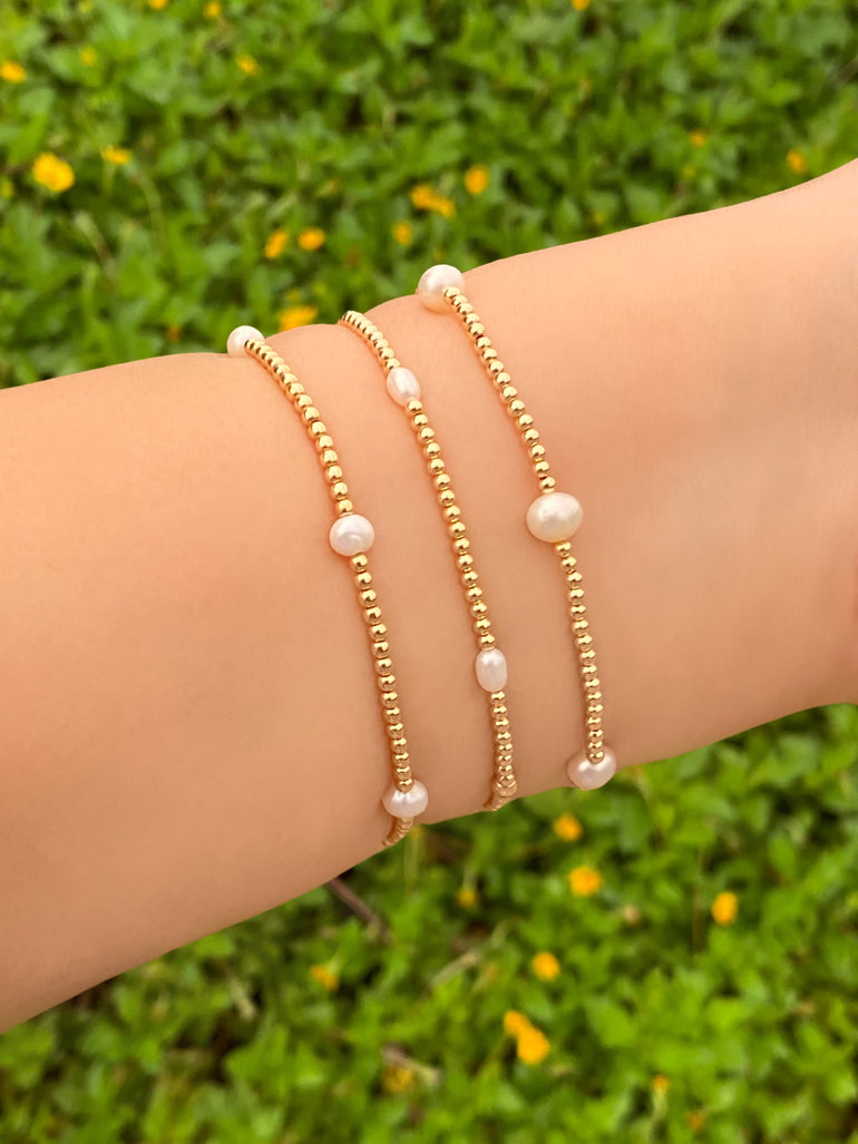 Pulsera Con Perlitas Gold Filled