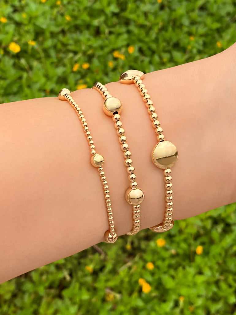 Pulsera Bolitas Gold Filled Pequeñas y Grandes