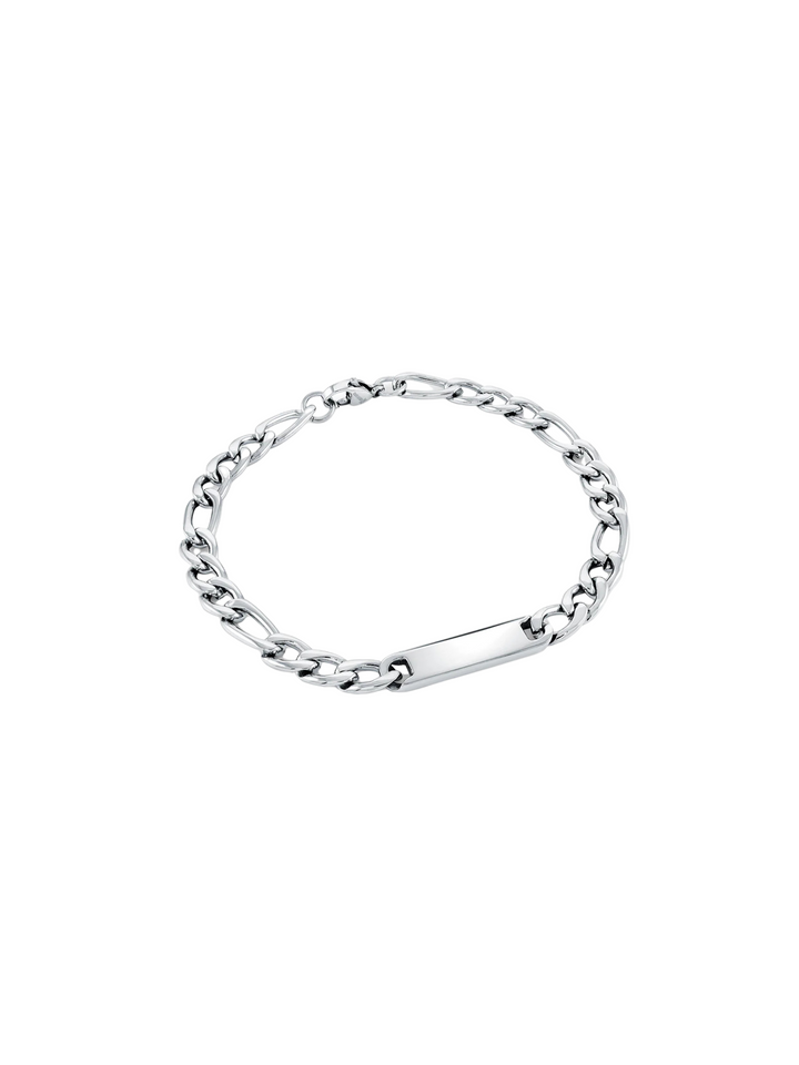 Pulsera Eslabon Figaro 6 mm Con Placa