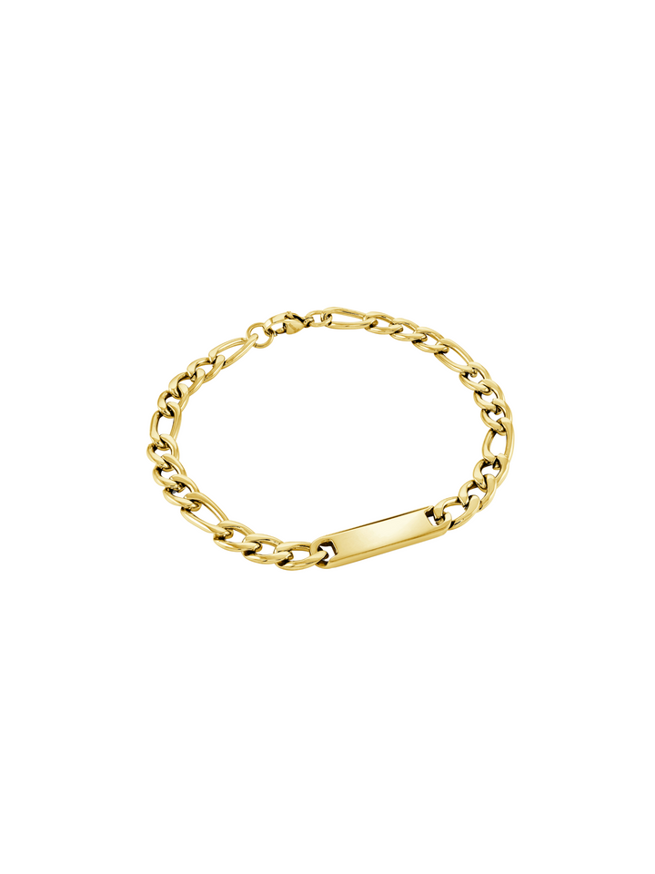 Pulsera Eslabon Figaro 6 mm Con Placa