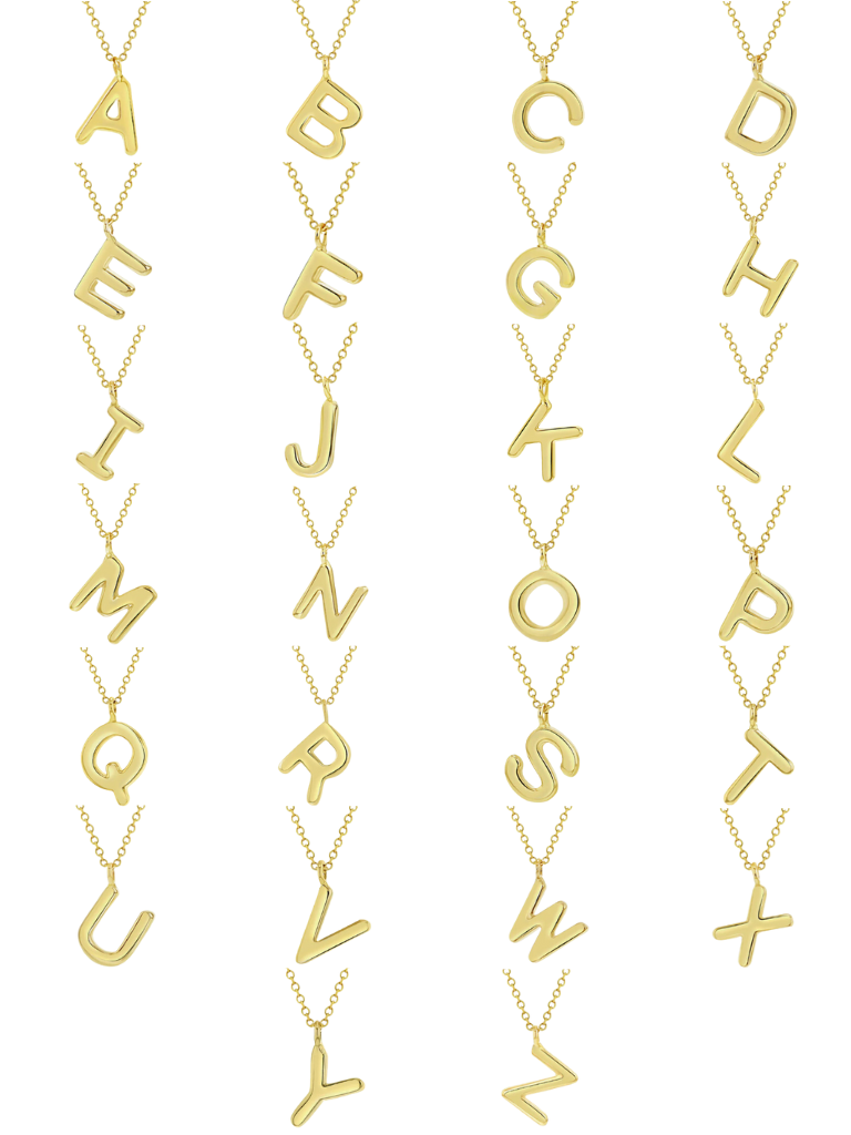 Collar Inicial Lisa Oro 14k