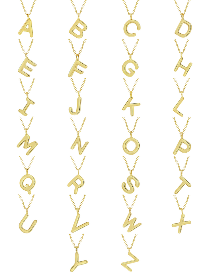 Collar Inicial Lisa Oro 14k