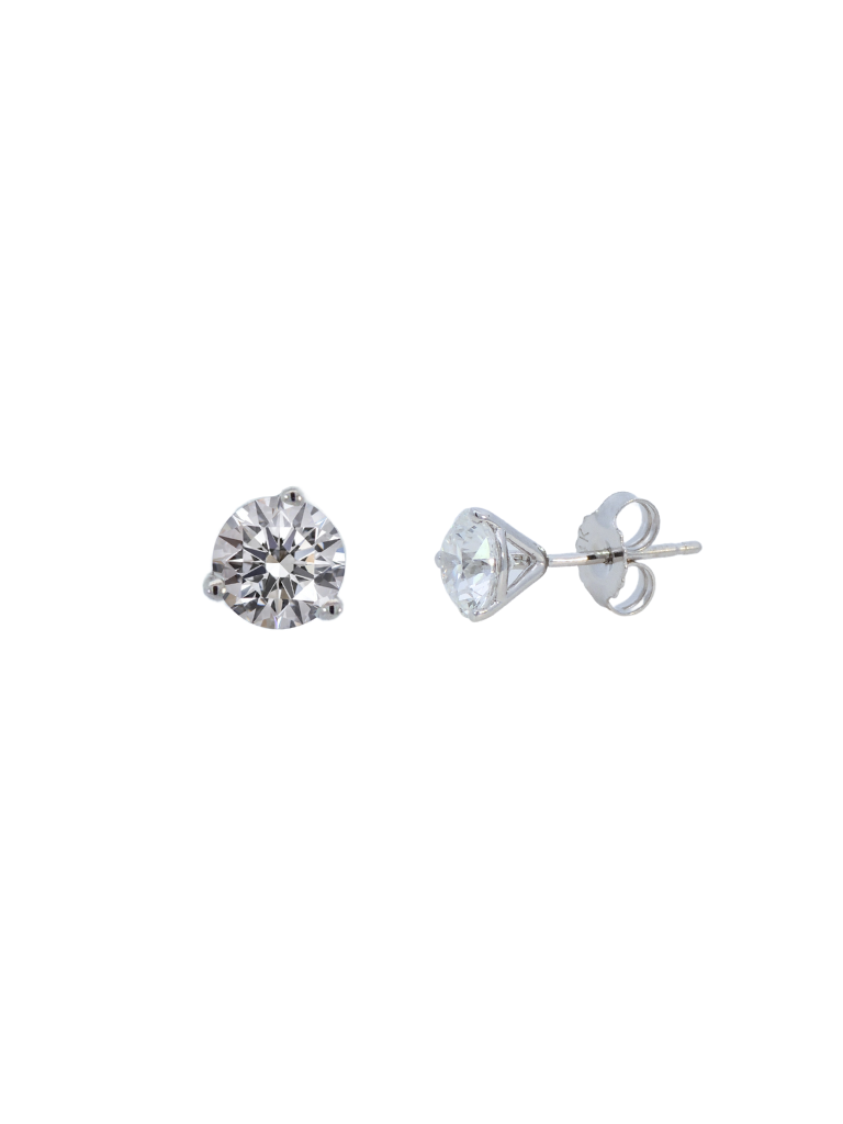 Par Aretes 1.5 Ct Round Diamantes Lab Grown