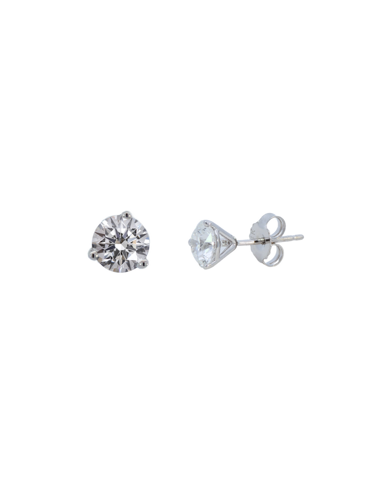 Par Aretes 1.5 Ct Round Diamantes Lab Grown