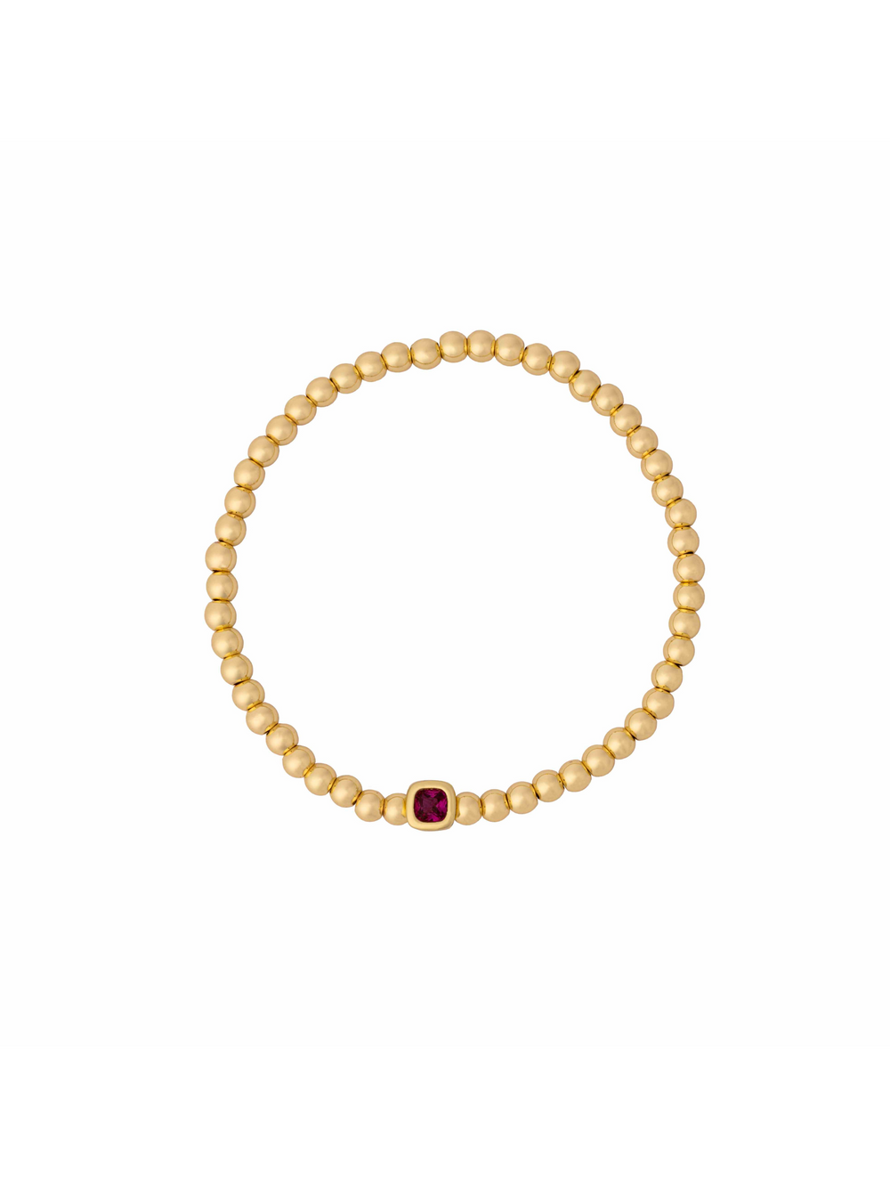 Pulsera Birthstone Bolitas Doradas