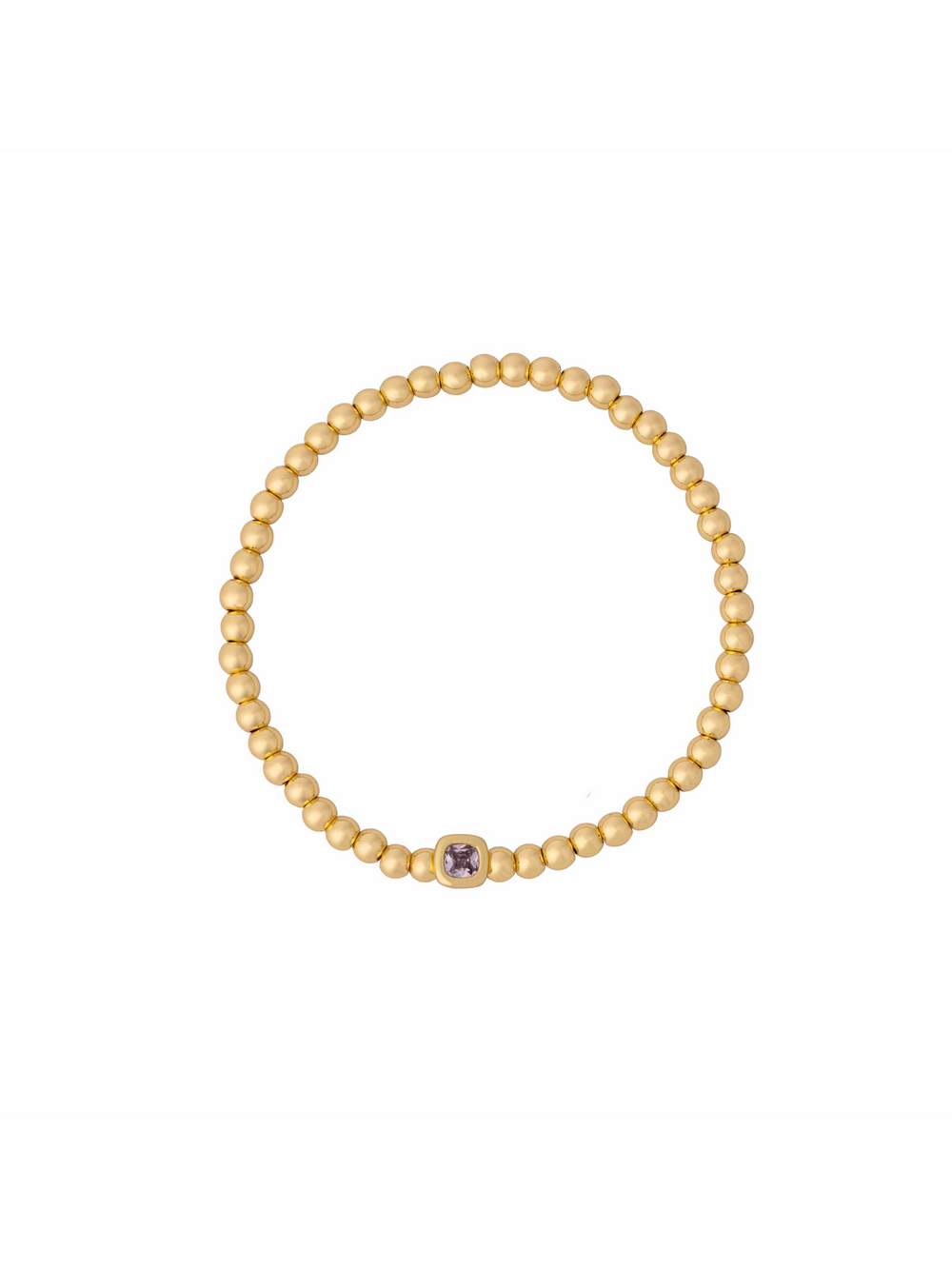 Pulsera Birthstone Bolitas Doradas