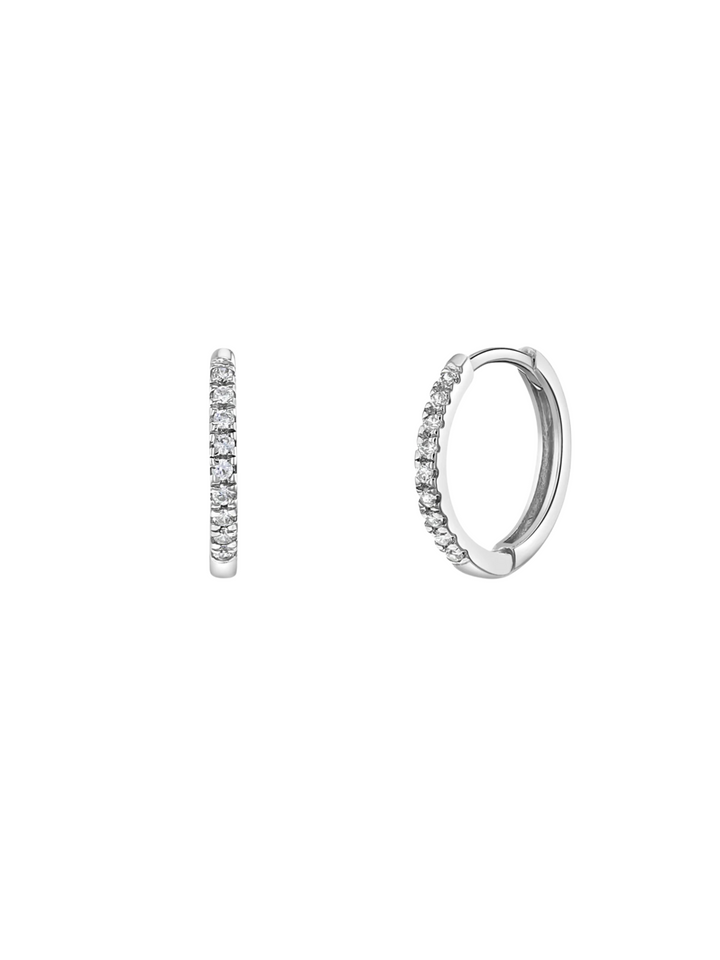 Arracada Con Zirconias Oro Blanco 14k