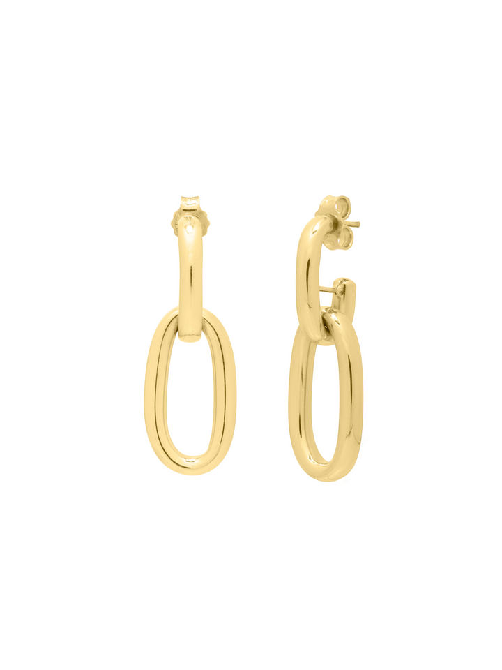 Par Arete Con Dije Ovalado Oro 14k