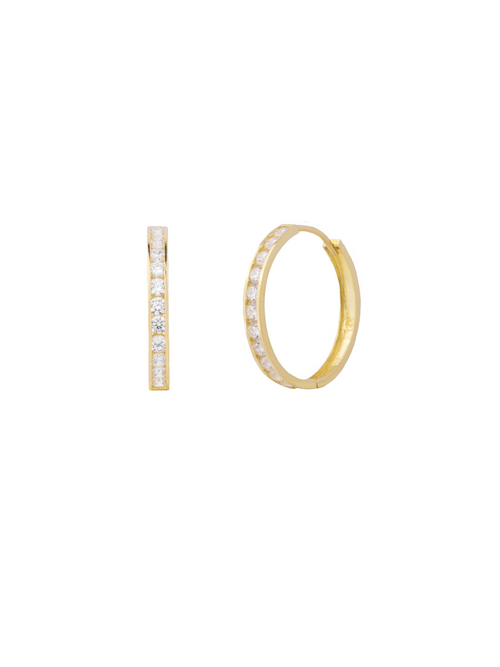 Par Arracada Zirconias 23 mm Oro 14k