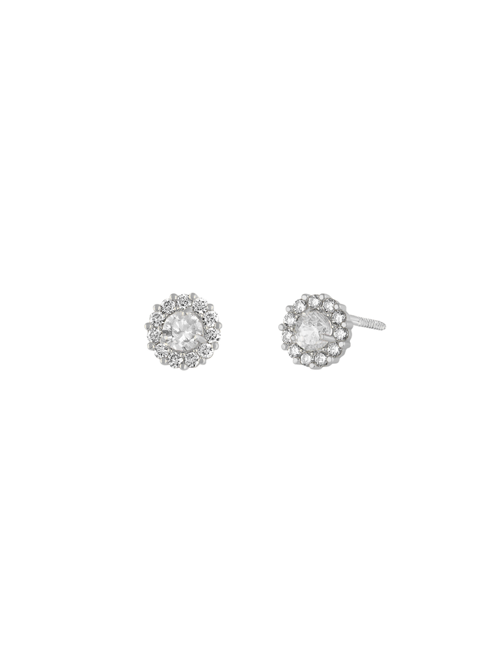 Arete Broquel Halo Diamantes 0.22 CT Oro 14k