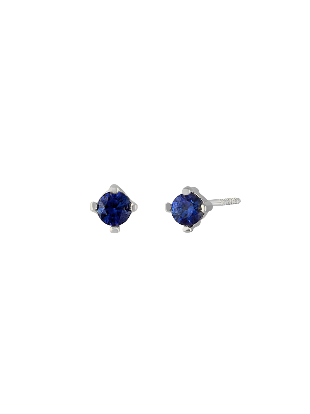 Arete Broquel Solitario Zafiro 3 mm Oro 14k