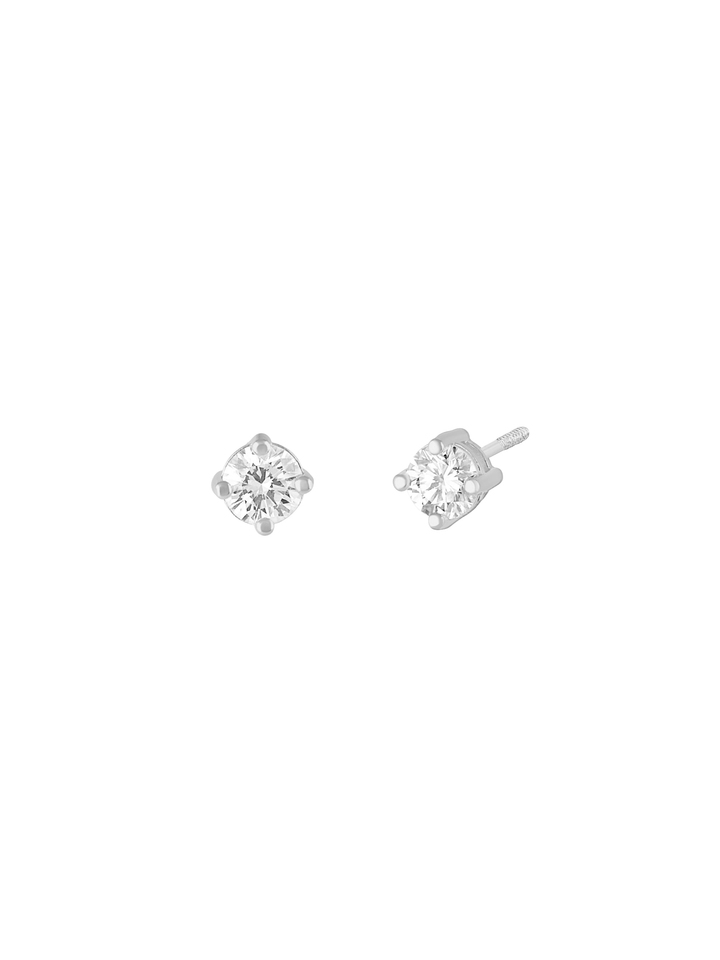 Arete Broquel Solitario Diamante 0.06 Ct Oro 14k