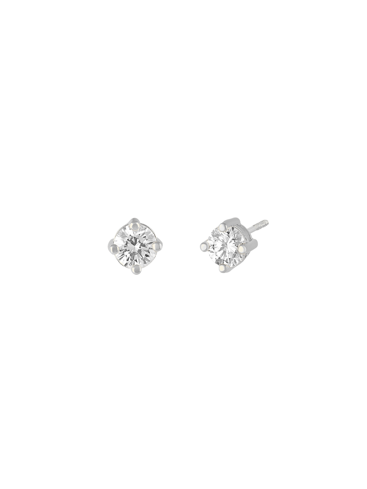 Arete Broquel Solitario Diamante 0.17 Ct Oro 14k