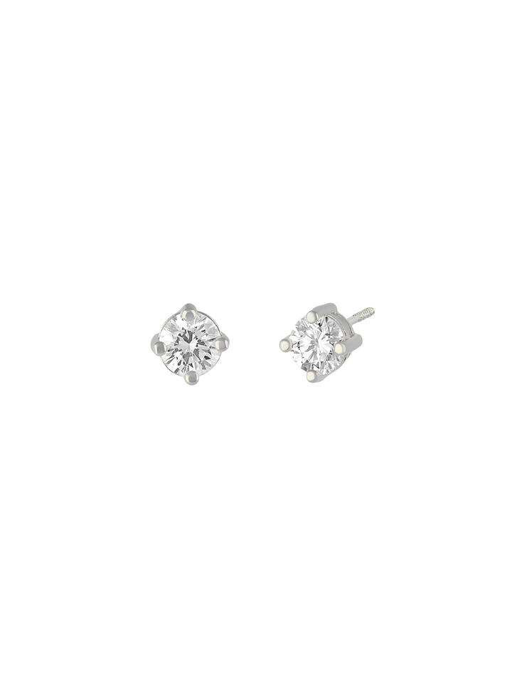 Arete Broquel Solitario Diamante 0.25 Ct Oro 14k