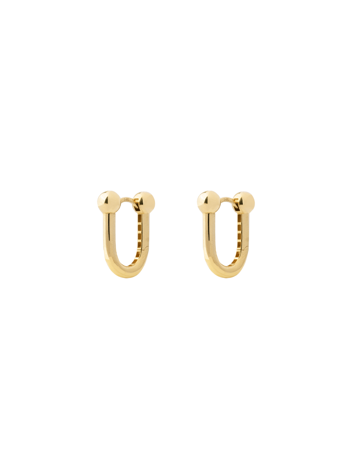 Par Arracada Forma U Oro 14k