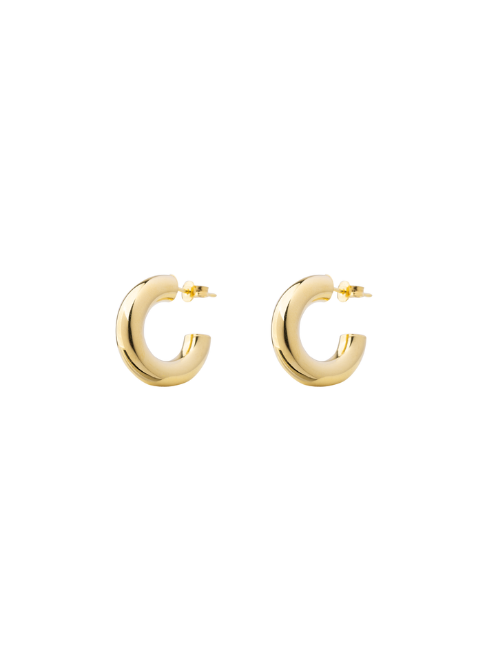 Par Semi Arracada Lisa Oro 14k