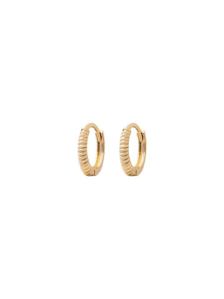 Par Arracada Con Líneas 10 mm Oro 10k
