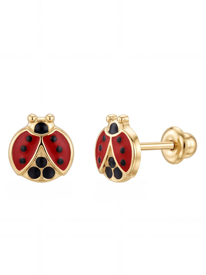 Broquel Mini Catarina Plana Oro 10k