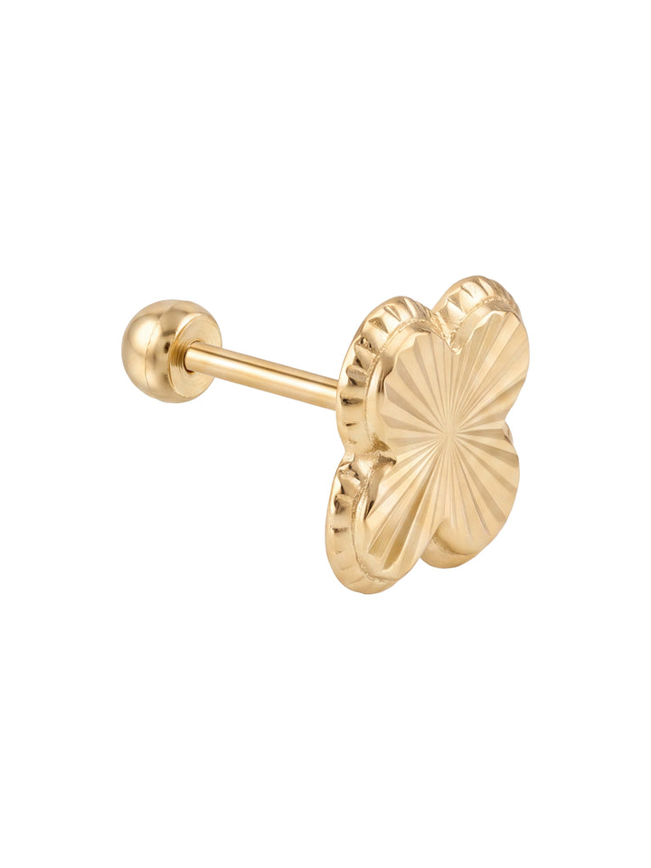 Broquel Trebol Cuatro Hojas Oro 10k