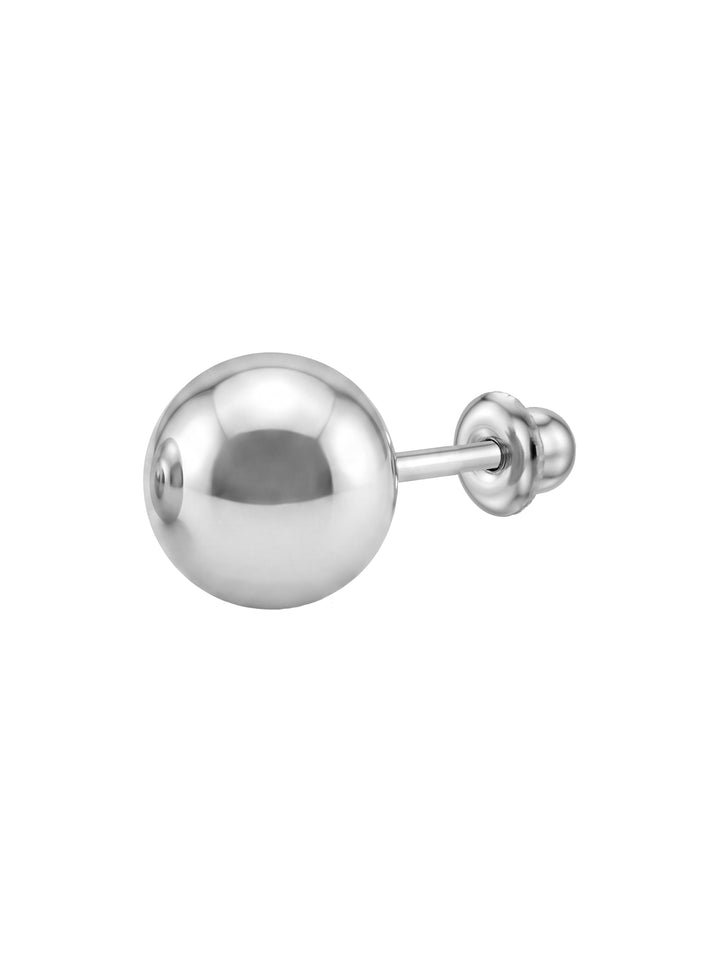 Broquel Bolita Oro Blanco 10k