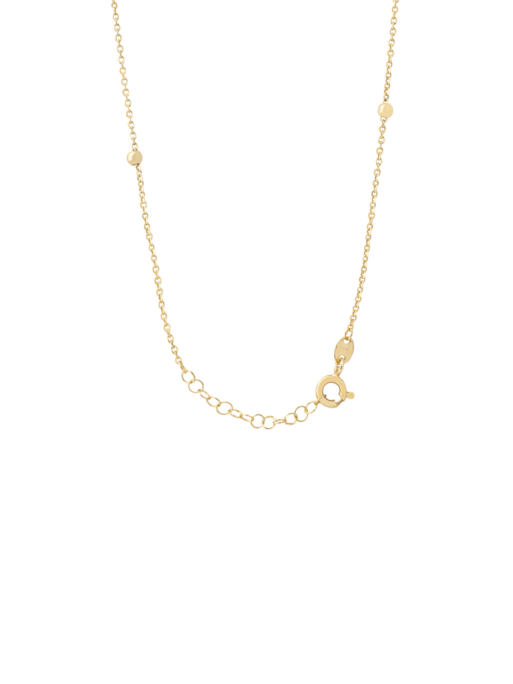 Collar Con Bolitas Doradas Oro 14k