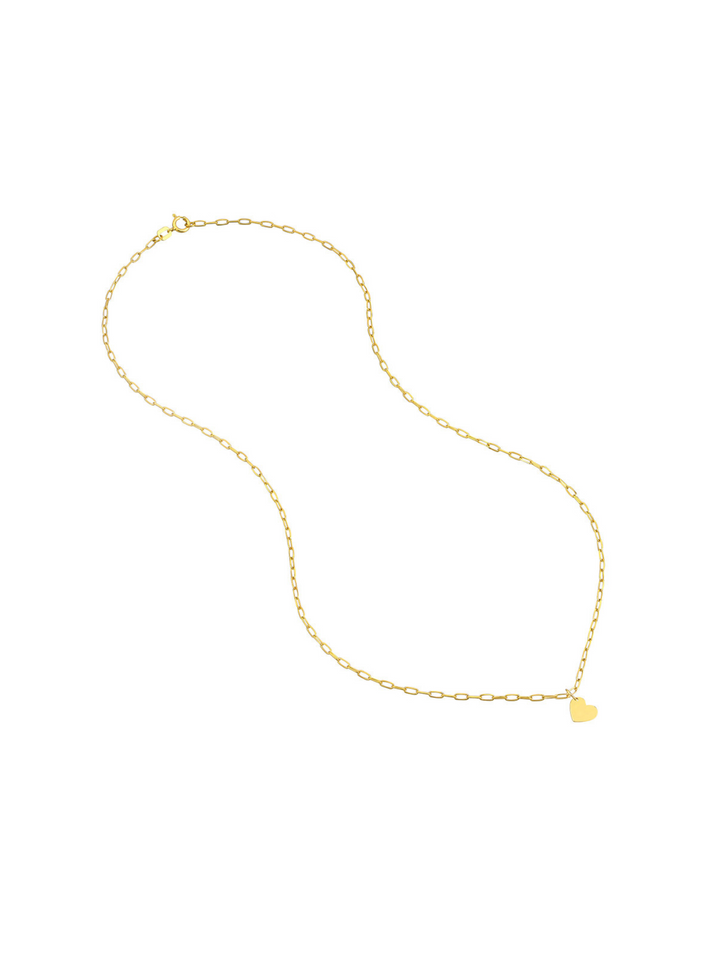 Collar Eslabones Con Dije Corazon 14k