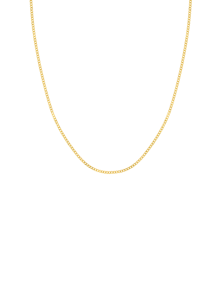 Collar Cadena Eslabones Planchados 1.9 mm Oro 14k