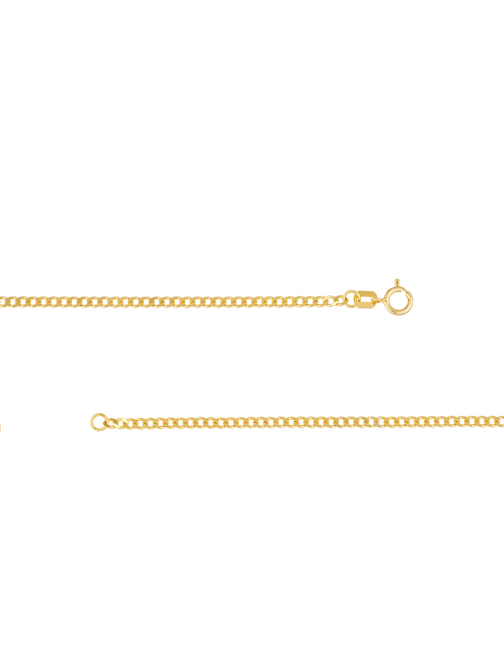 Collar Cadena Eslabones Planchados 1.9 mm Oro 14k