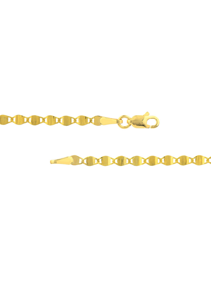 Collar Con Ovalos Planchados Oro 14k