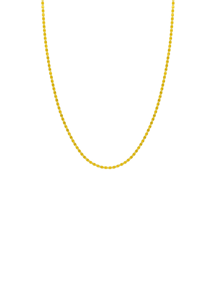 Collar Con Ovalos Planchados Oro 14k