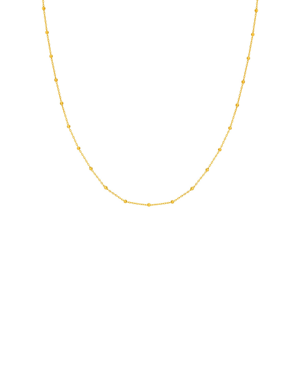 Collar Cadena Con Bolitas Oro 14k