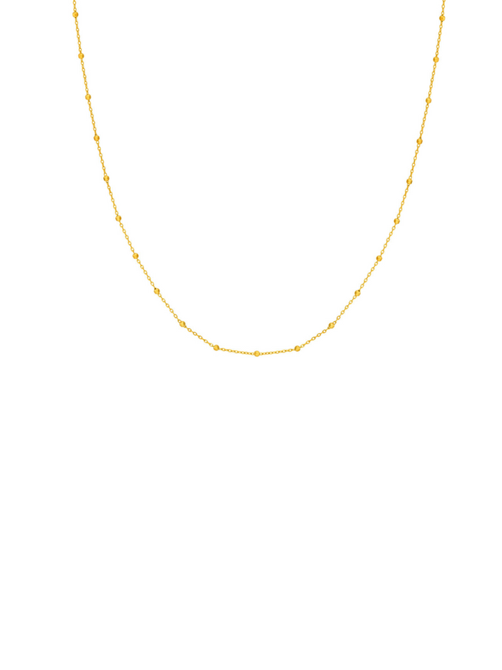 Collar Cadena Con Bolitas Oro 14k