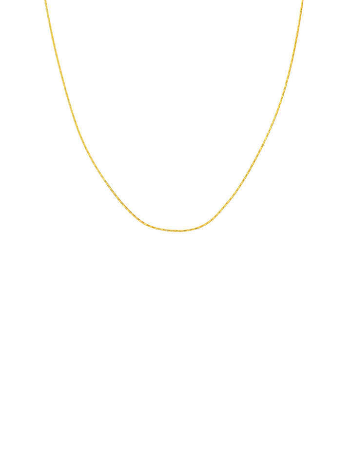 Collar Cadena Alternada Redonda 0.8 mm Oro 14k