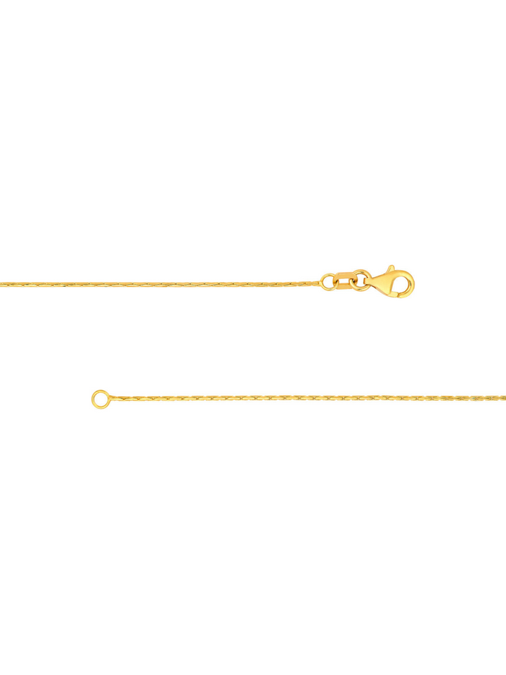 Collar Cadena Alternada Redonda 0.8 mm Oro 14k