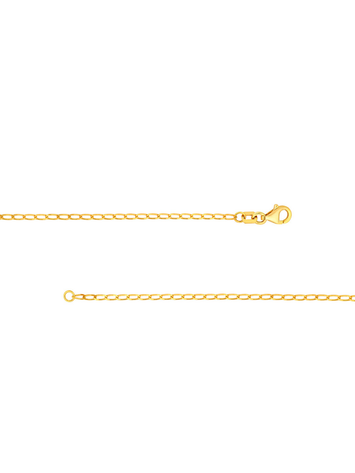 Collar Cadena Eslabones Planos Martillados Oro 14k