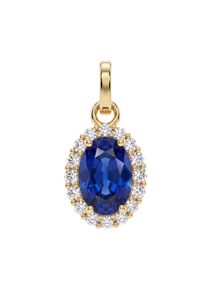 Dije Ovalado Zirconias Oro 14k