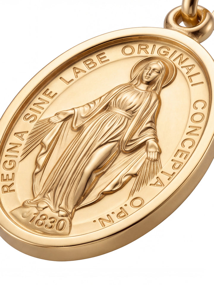 Dije Virgen Milagrosa 19 mm Oro 14k