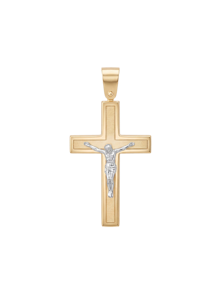 Dije Crucifijo Combinado 32 mm Oro 14k